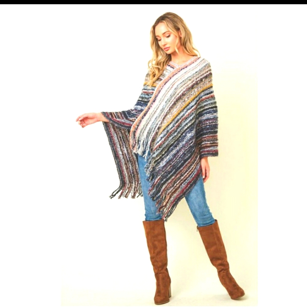 Sweater knit poncho